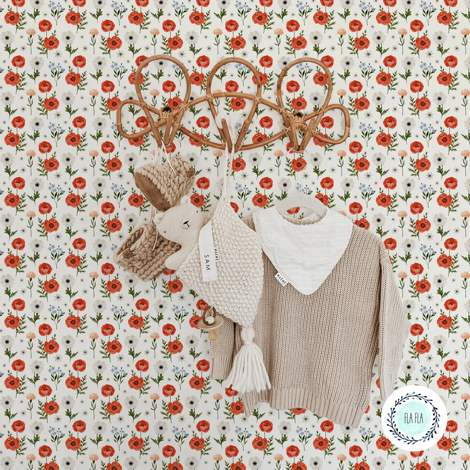 Papier peint Champs de Pavots par Fla Fla Design - Image 2