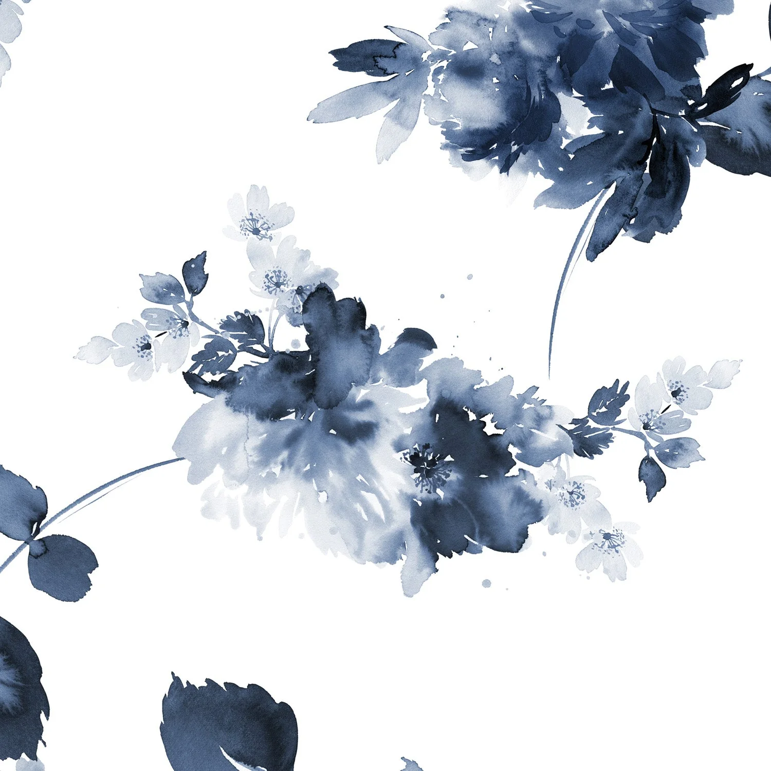 Murale Floraison Bleue