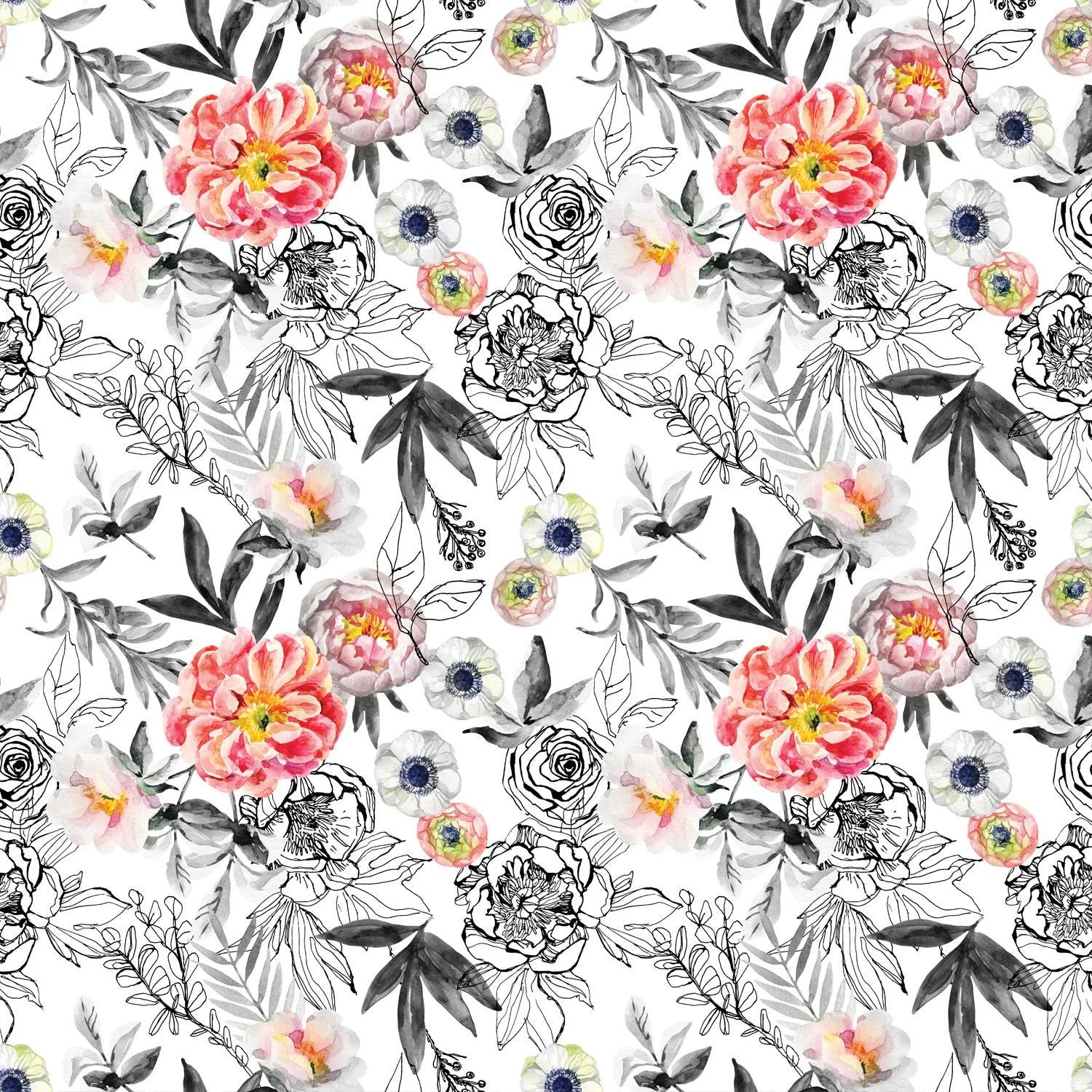 Murale Ink Flower - Image 3