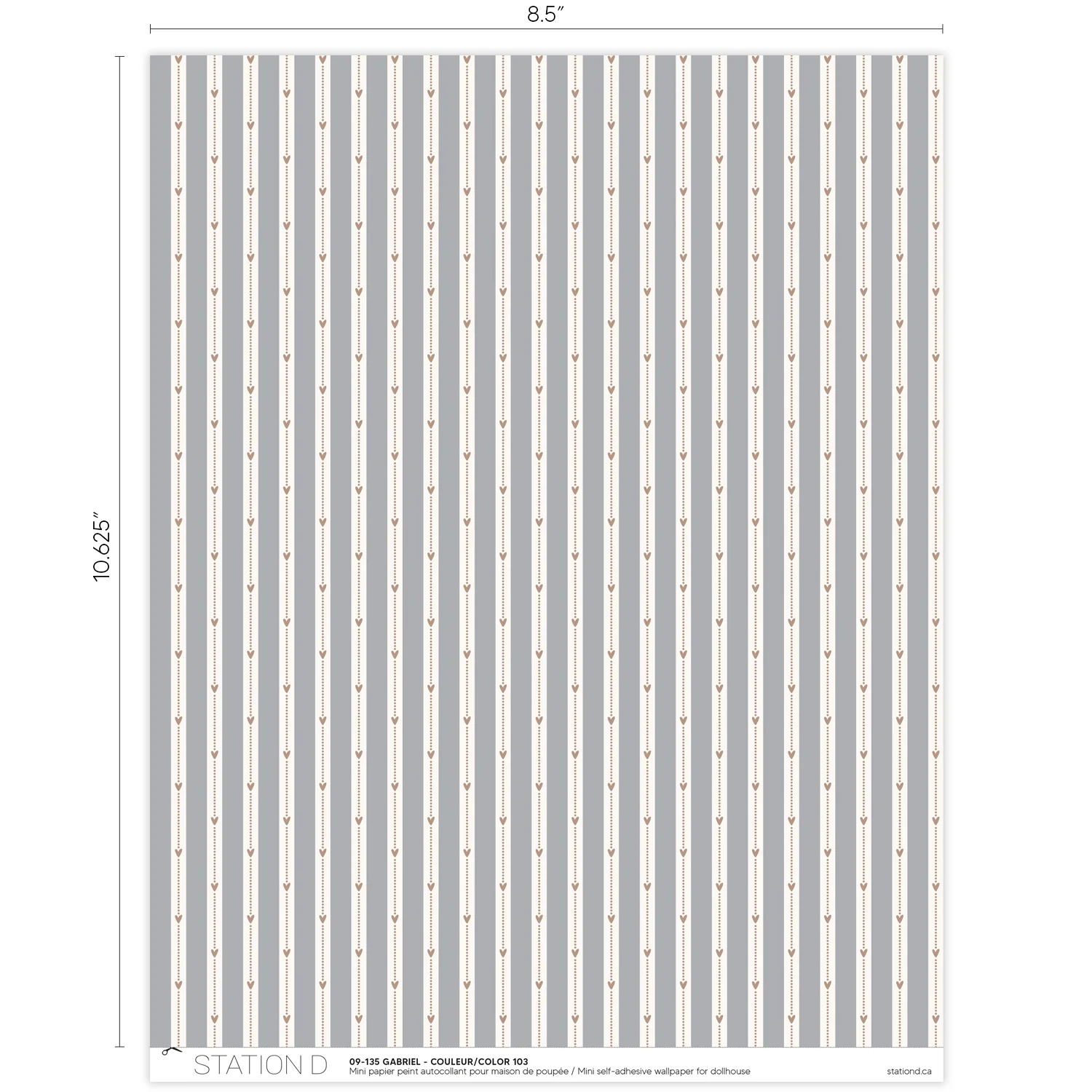 Papier peint pour maison de poupée - Gabriel - Image 3