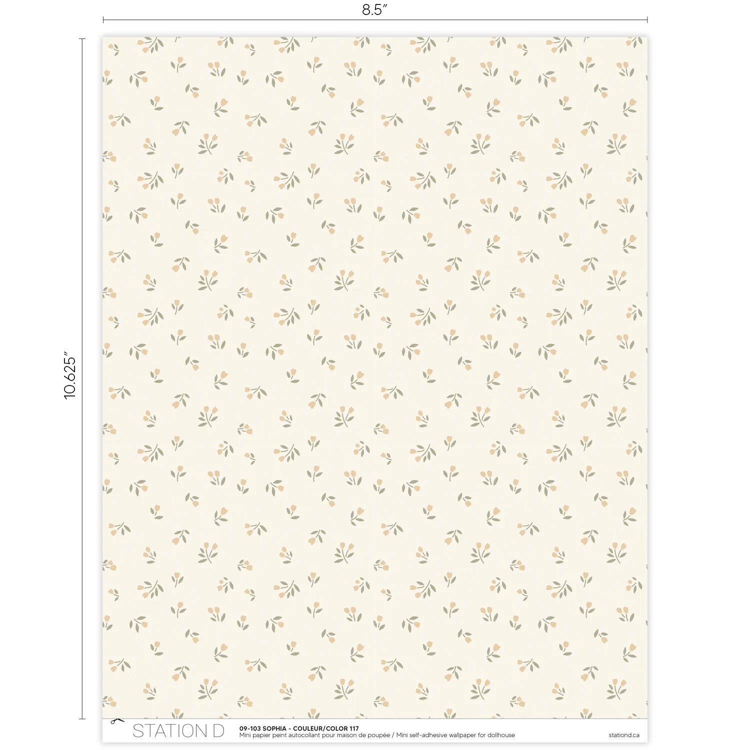 Papier peint pour maison de poupée - Sophia - Image 3